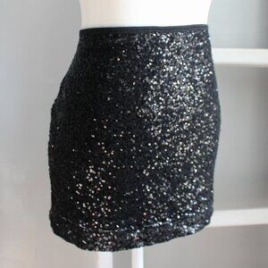 Express Black Sequin Mini Skirt